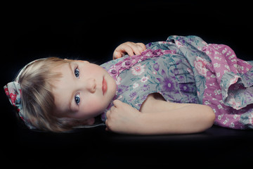 Beautiful girl in floral dress