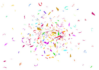Abstract colorful confetti background. Isolated on the white background.