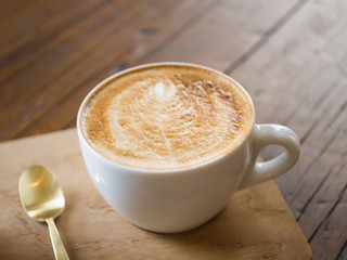 Hot latte coffee background, background concept.