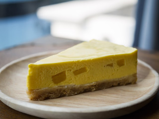 Slice of mango pie, background