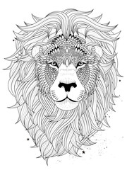 Fototapeta premium lion head coloring page