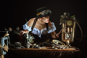 Steam-punk girl's portrait
