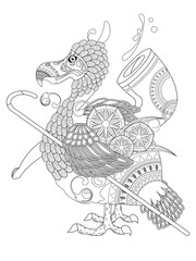 lovely bird coloring page