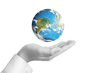  hand holding globe Elements of this image furnished by NASA
