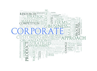 Obraz premium Word tags wordcloud of corporate