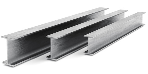 Steel I-beam. Flange beam on a white background - 106083035