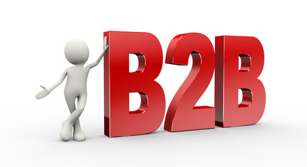3d person standing with b2b business to business