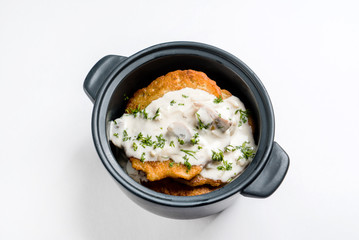 potato pancakes with sour cream