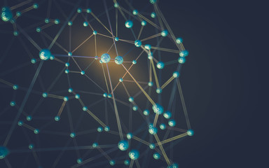 Obraz premium Abstract polygonal space low poly dark background