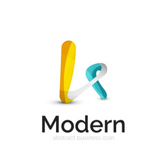 Wave ribbon logo, vector abstract shape