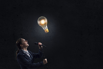 Announcing her impressive speech