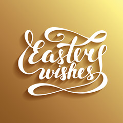 Easter wishes vector typography design elements for greeting cards