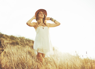 Fashion Portrait of Beautiful Young Woman