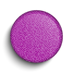 Pink sequin circle button. Eps 10.