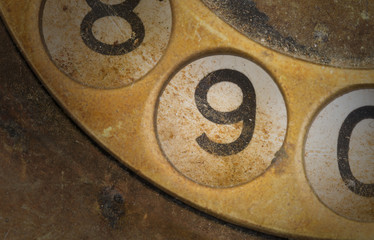 Close up of Vintage phone dial - 9