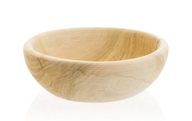 Simple wood bowl, isolated