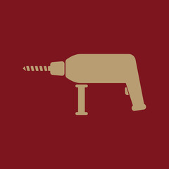 The drill icon. Perforator symbol. Flat