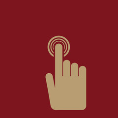 The hand click icon. Cursor symbol. Flat