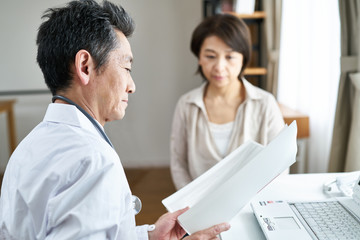 診察中の医師と患者