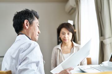 診察中の医師と患者