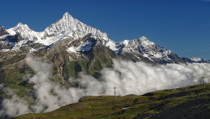 Alpine landscape at sunny day