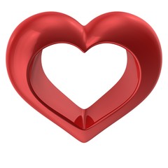 Red heart isolated on white background