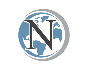 N letter global logo