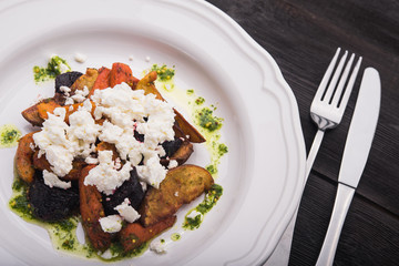 cottage cheese with grilled vegetables