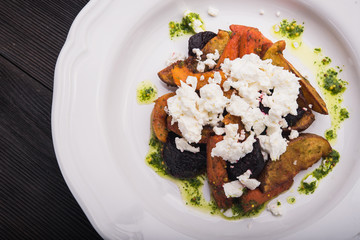 cottage cheese with grilled vegetables