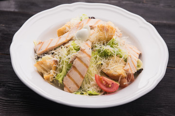 Caesar salad with grilled chicken