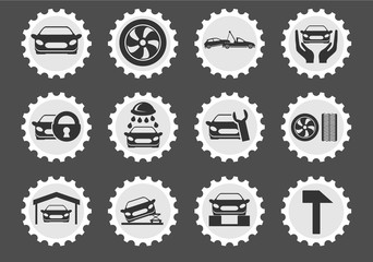 Car service maintenance icon set