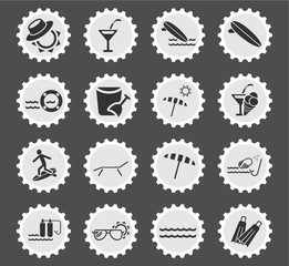 beach icon set