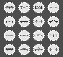 Bridges icons set