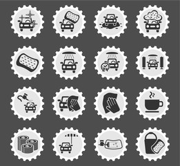 Obraz premium car wash service icon set