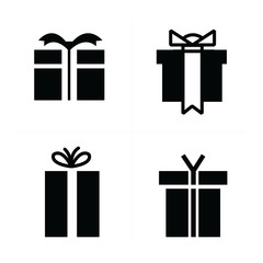 Set black gift icons