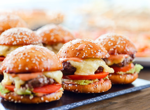 burgers with cheese and beef
