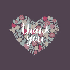 Valentine card with flowers in heart shape. Colorful flower wreath on blue background perfect for wedding invitation, label, tag, print, cloth, logo