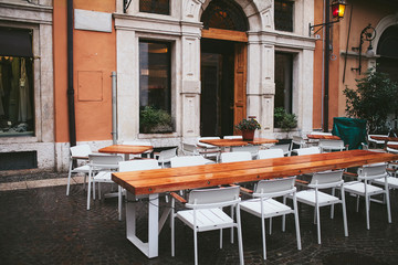 cafe on the street of the city of Verona