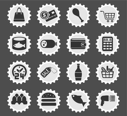 grocery store icon set