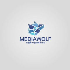Trendy low polygon style animal logo for business visual identity - fox, bear, wolf. Modern geometric triangular style