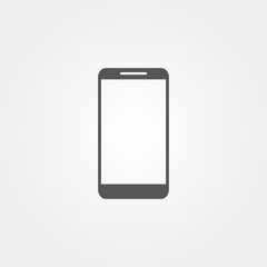 Phone icon in flat style grey color