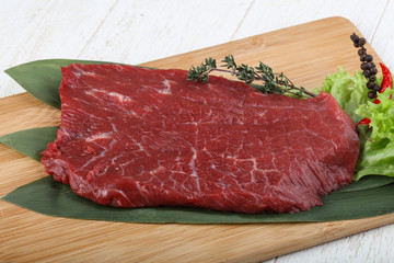 Raw beef steak