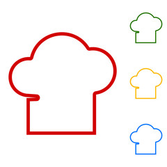 Chef cap sign. Set of line icons