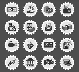 hand and money icon set