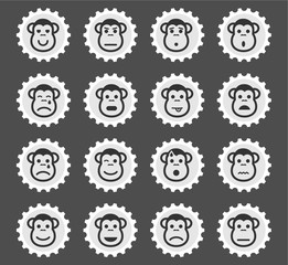 Monkey emotions simply icons