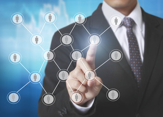 Holding virtual icon  social network