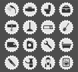 Plumbing service simply icons