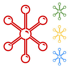 Molecule sign. Set of line icons