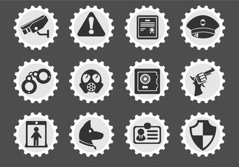 Security symbols icon set