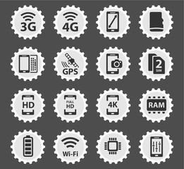 Smarthone specs simply icons